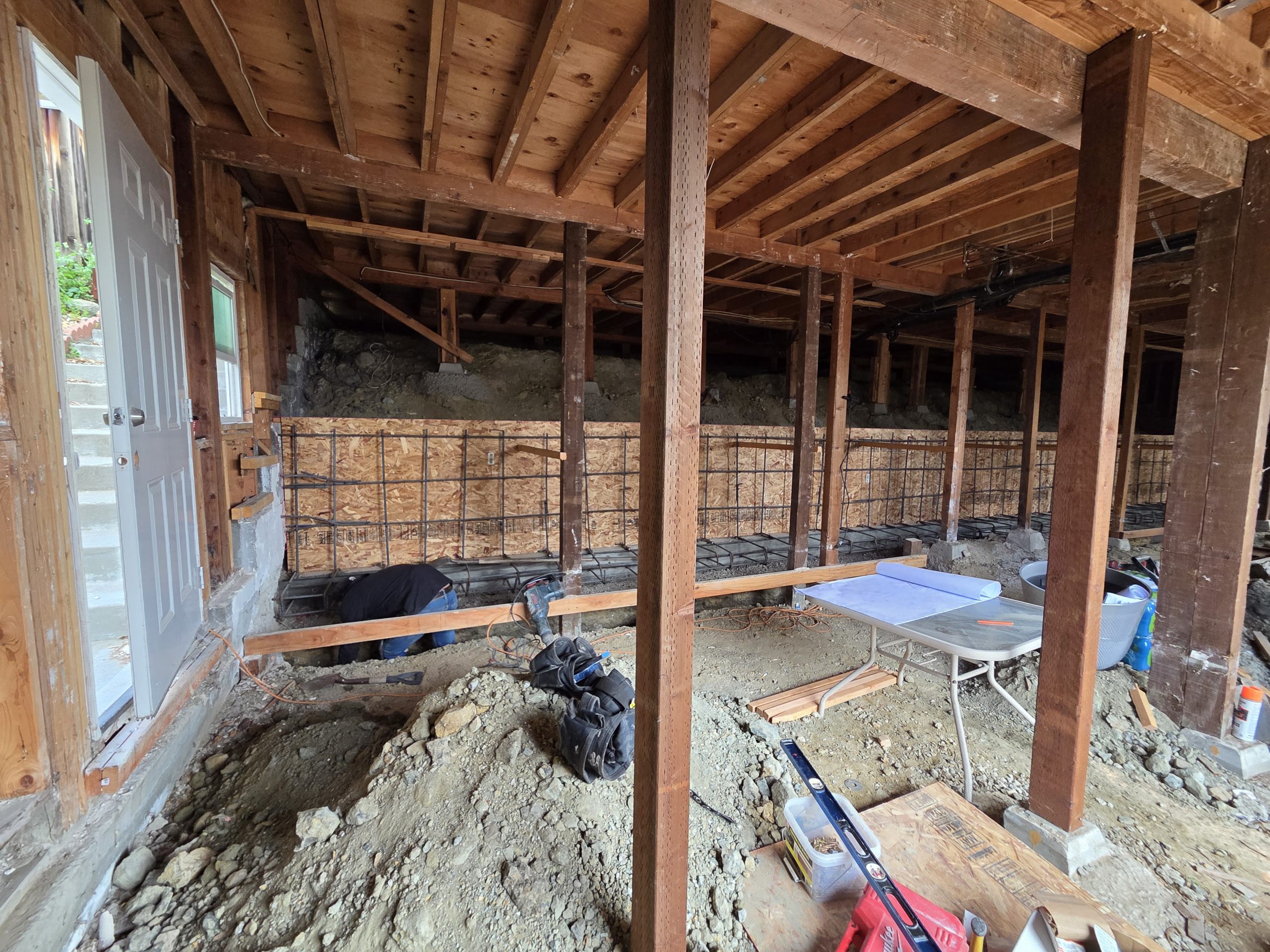 Reinforced Concrete Pour for Retaining Wall