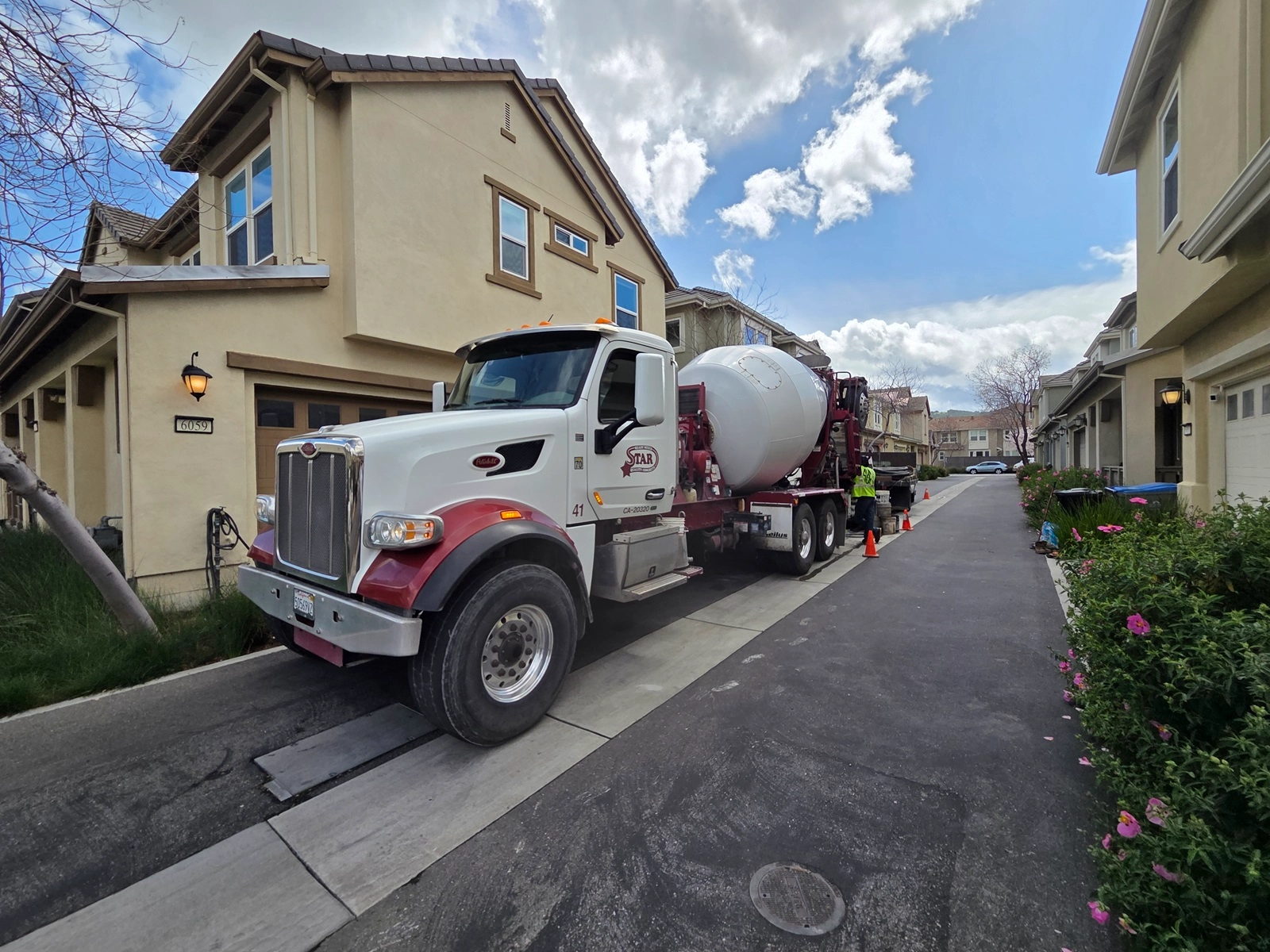 Concrete Truck Arriving for Pouring at Golden Vista Dr