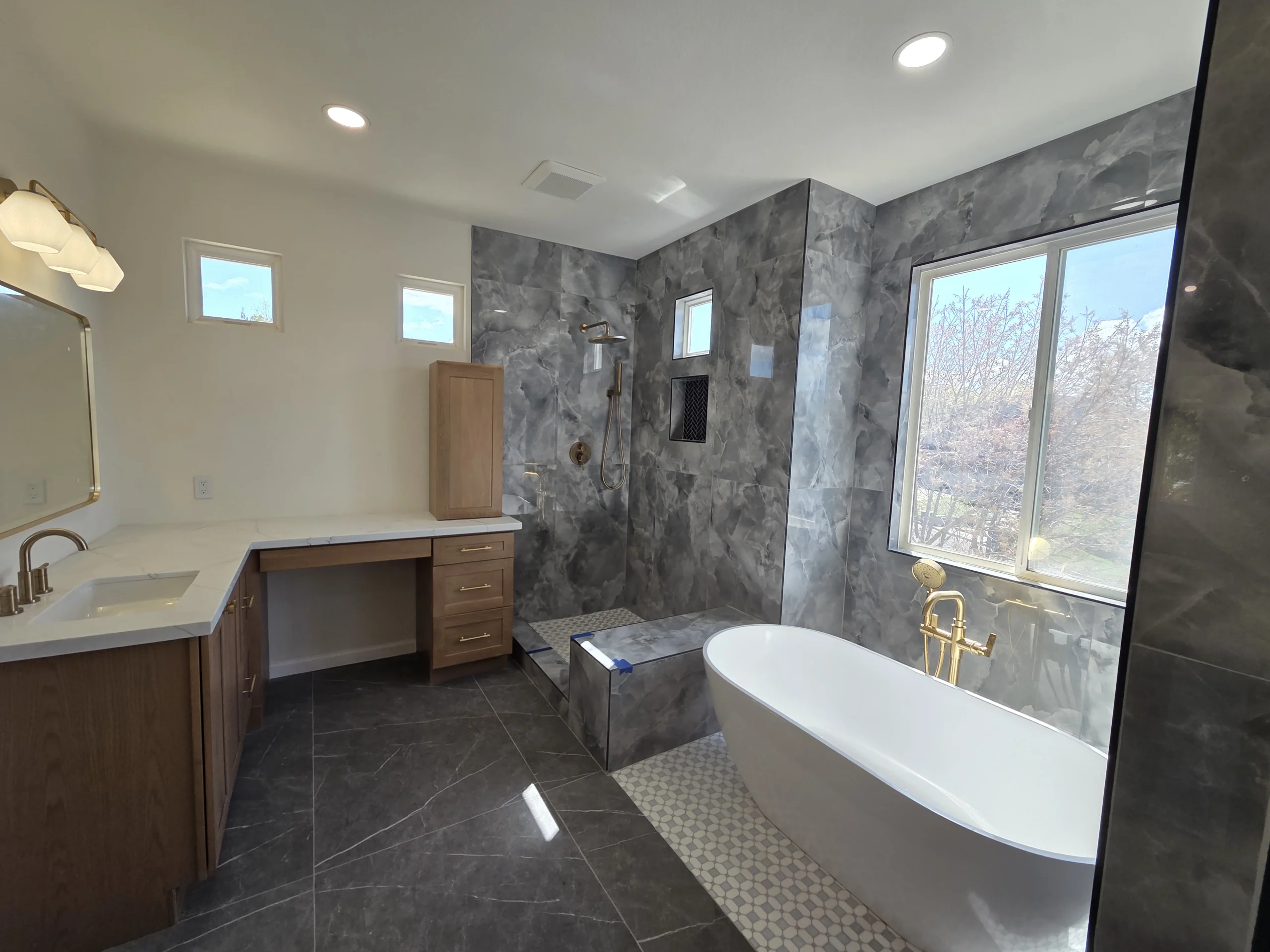 Luxury Bathroom with Tub and Shower