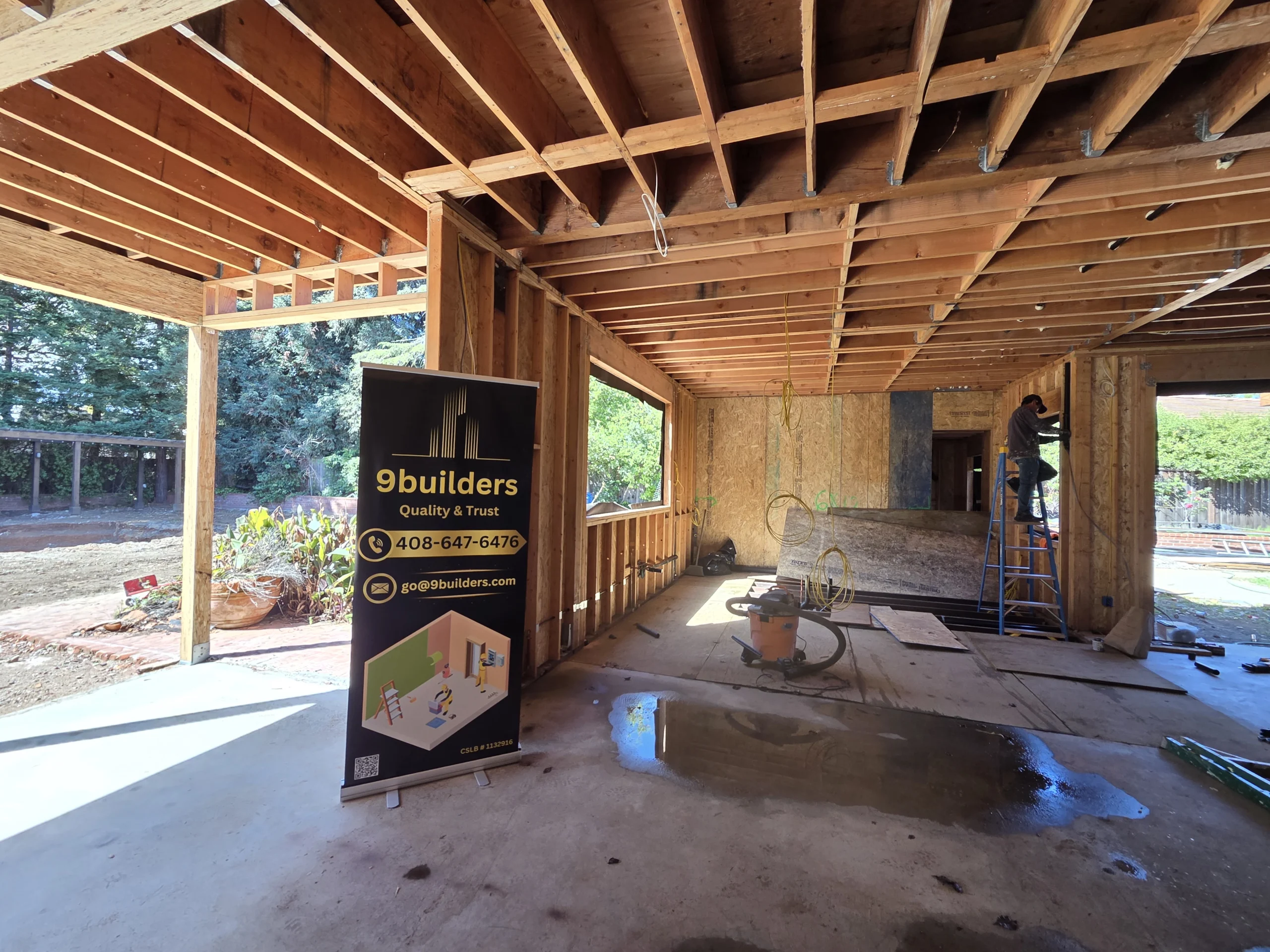 Interior Framing Work at 9Builders Site