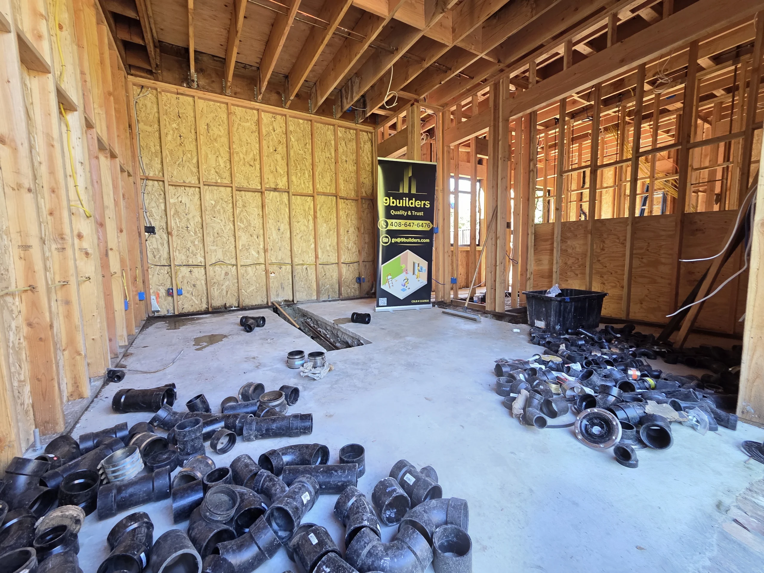 Plumbing Materials Ready for Installation at 9Builders Site