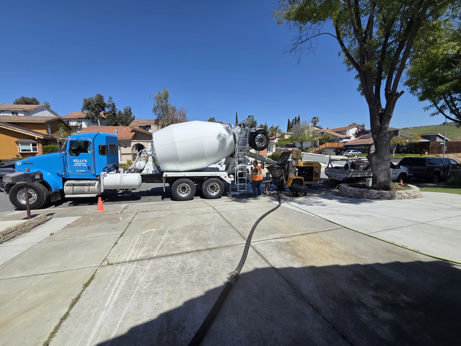 First Concrete Pour for Retaining Wall Construction