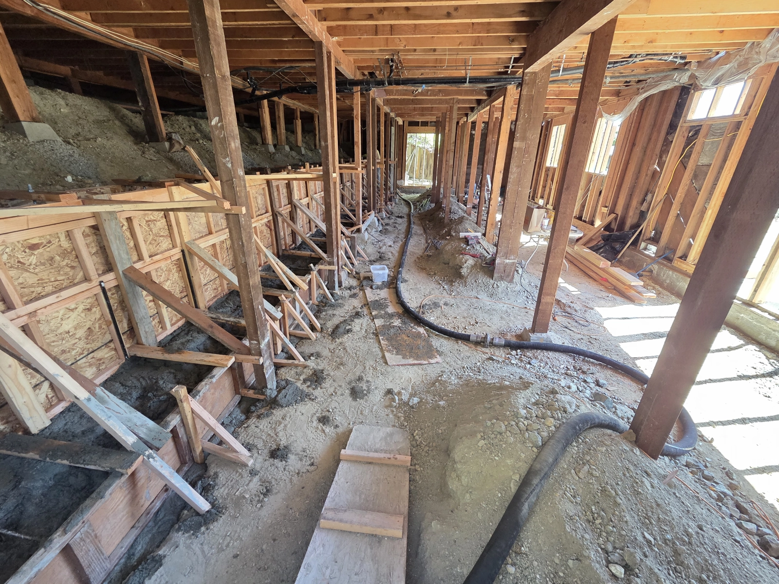 Completed Pouring of Retaining Wall Foundation