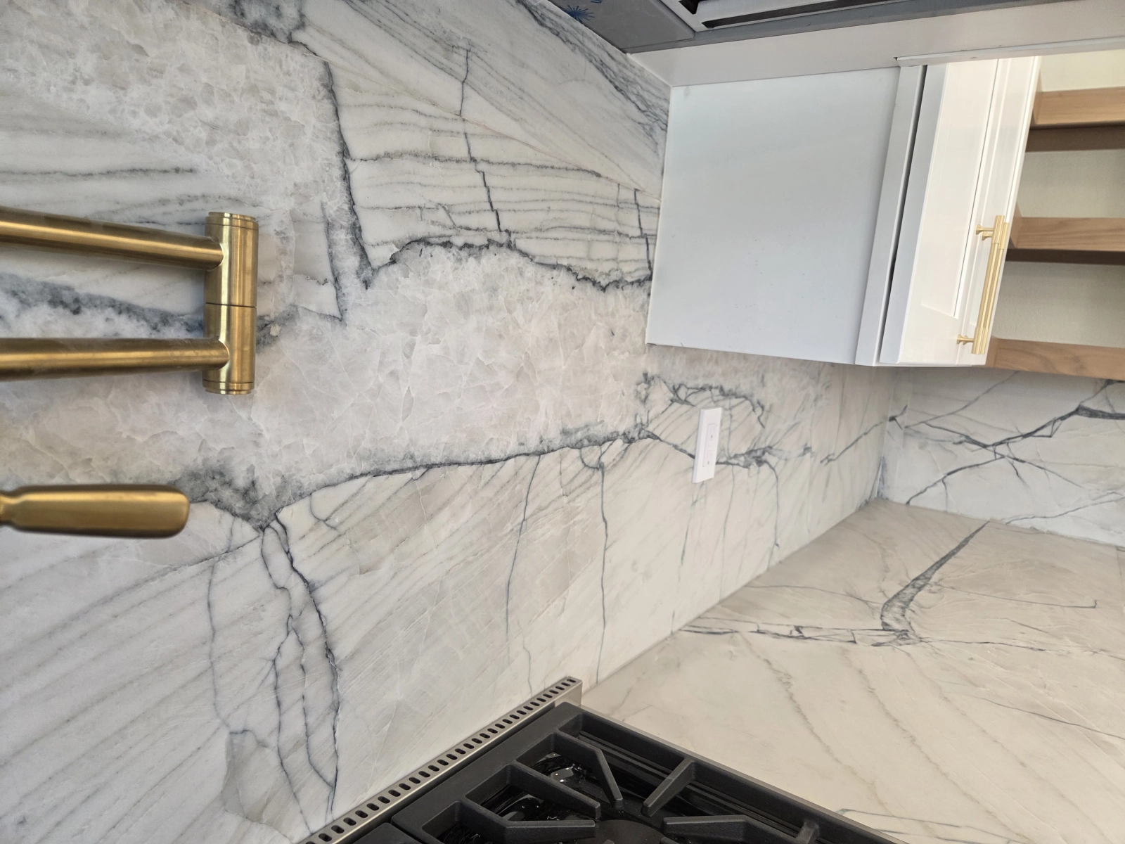 Modern Gas Stove and Marble Countertop