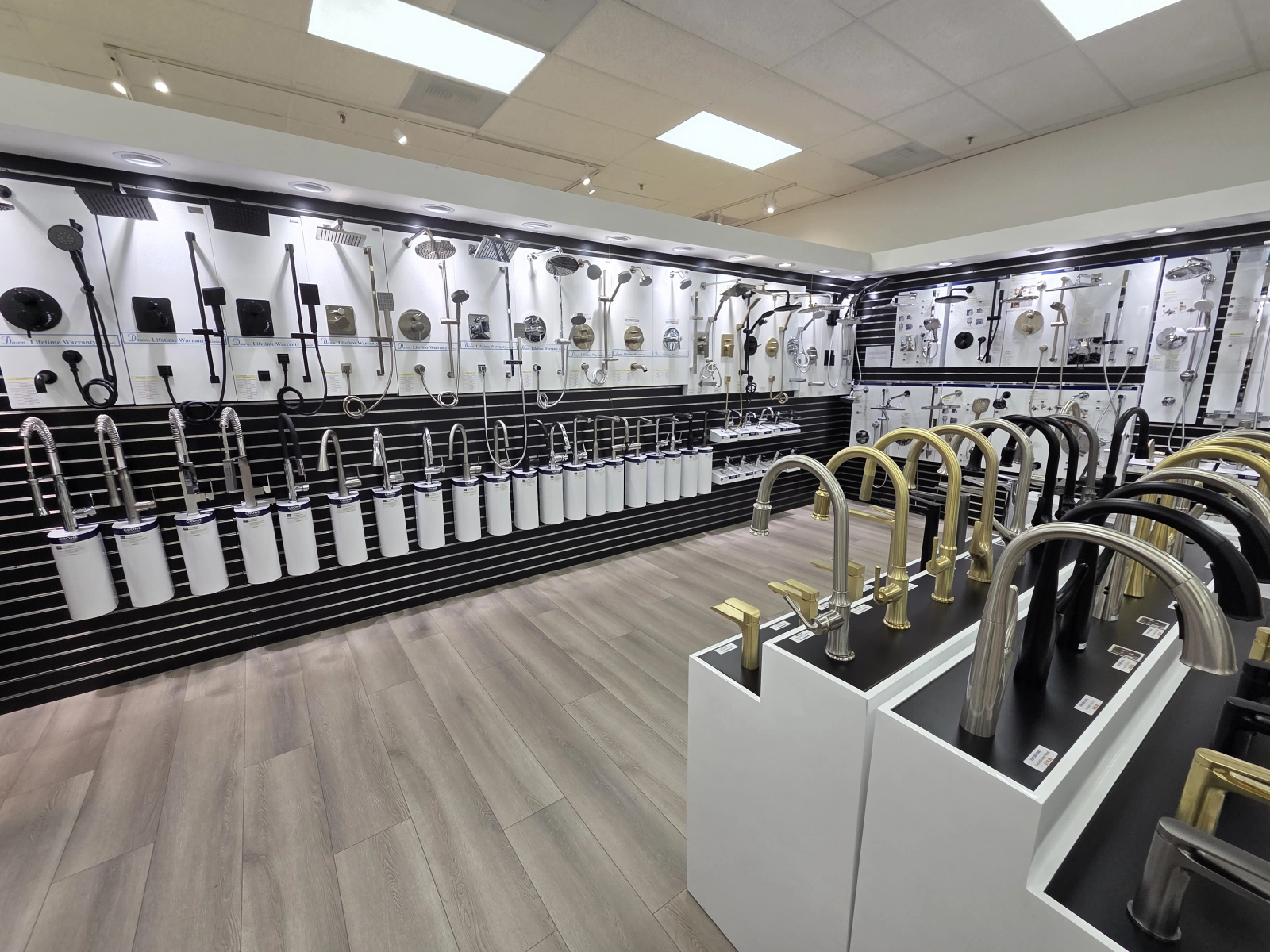 Large, Organized Display of Kitchen Faucets