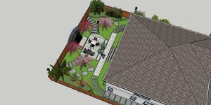 Backyard Patio Design – A spacious backyard patio for dining and relaxation.