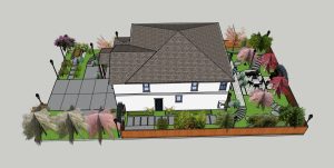 Front Yard Landscaping – A clean, inviting front yard with flower beds and carefully placed shrubs.