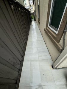 Completed Outdoor Tile Area with Light Fixtures